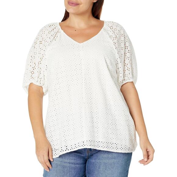 Arna Tops - Arna York Collection coton Eyelet Top Sz 26/28 White A004390